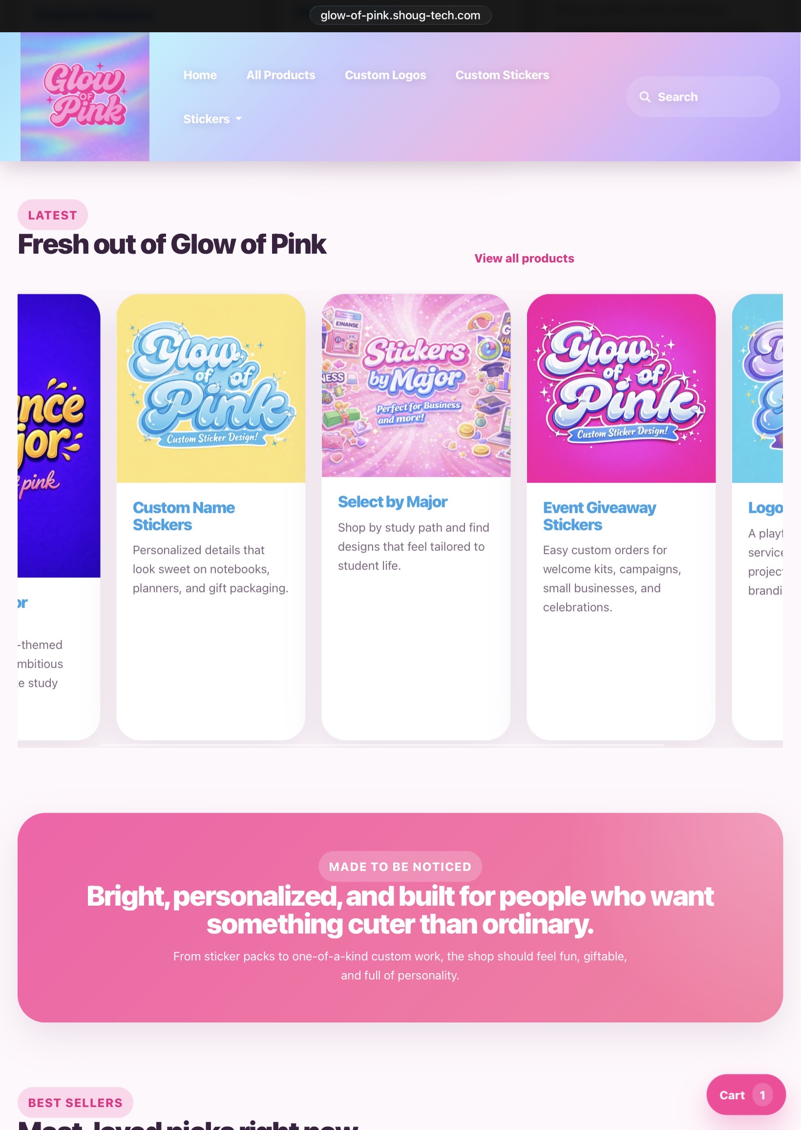Glow of Pink after redesign sliding navigation on iPad